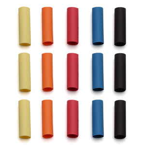 Shrink Tubing, 15pcs (3pcs each of 5 colors)