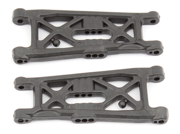 RC10B6 Factory Team Front Suspension Arms, Flat, Carbon