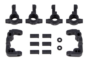 RC10B6.4 -1mm Scrub Caster and Steering Blocks, Carbon