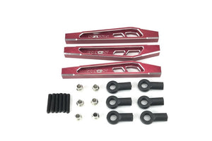 Front Upper & Lower Suspension Links (69mm, CNC Aluminum, Red