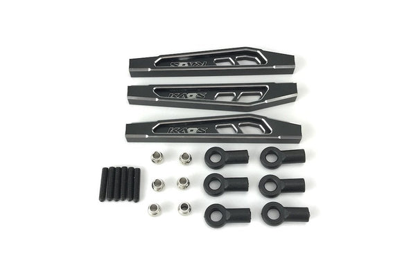 Front Upper & Lower Suspension Links (69mm, CNC Aluminum, Bla