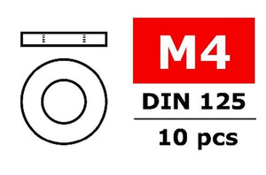 Washer M4 - Galvanized Steel - 10 pcs