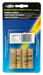 1/2A3-4T Model Rocket Engines, (4pk)