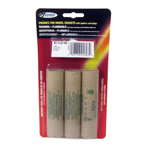 E12-6 Model Rocket Engines (3pk)