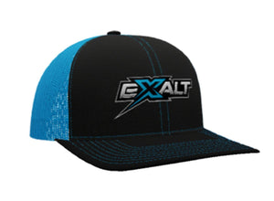 Exalt Snapback Hat, Flo Blue/ Black