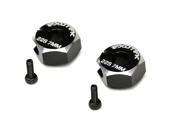 Rear Hex Set 7mm, 7075, 1pr for 22S Drag