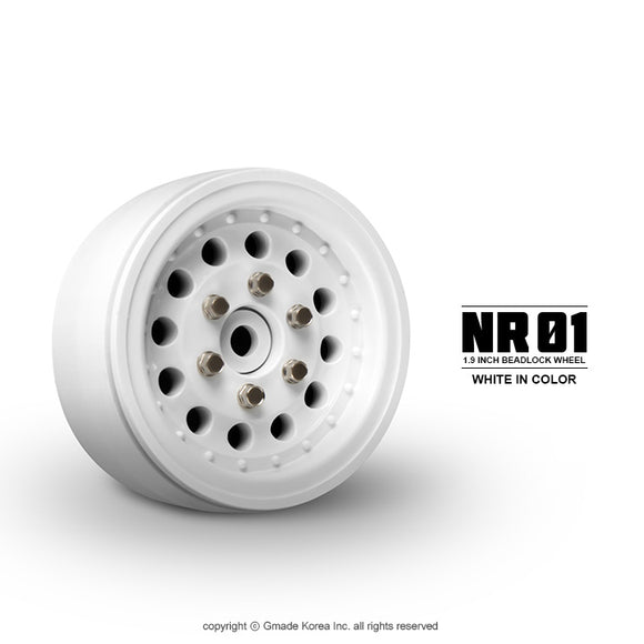 1.9 NR01 Beadlock Wheels (White) (2)