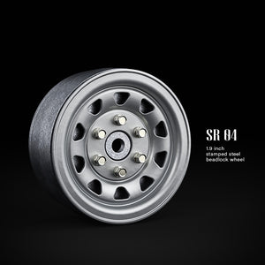 1.9 SR04 Beadlock Wheels (Semigloss Silver) (2)