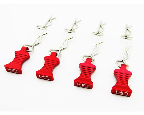 1/10 Red Aluminum EZ Pulls 4, Body Clips 8