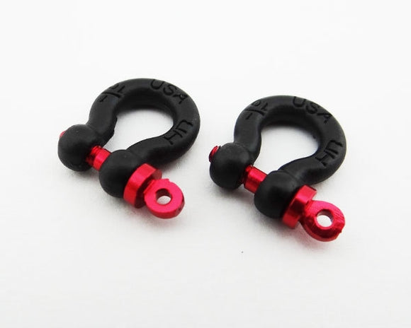 1/10 Scale Aluminum Black Tow Shackles D-Rings (2pcs)