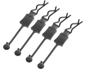 Body Clip Retainers, for 1/8 Scale, Black Chrome (4pcs)