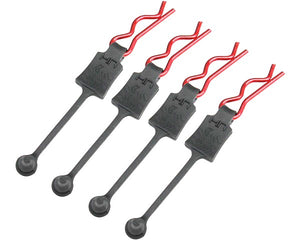 Body Clip Retainers, for 1/8th Scale, Red (4pcs)