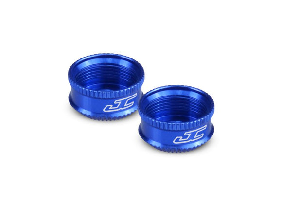 Fin, VCS3 Shock Bottom Cap, Blue, for Team Associated 13mm