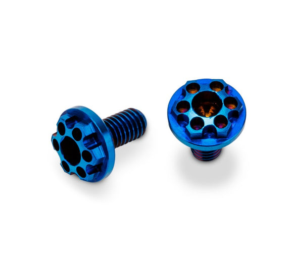 Titanium, Finnisher 3x6mm Motor Screws, Blue, 2pc,