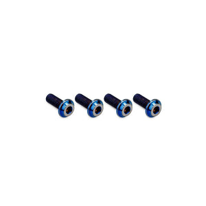 3x8mm Top Hat Titanium Screw, Burnt Blue, 4pcs