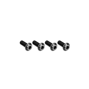 3X8mm Top Hat Titanium Screw, Stealth Black, 4pc