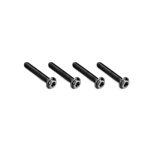 3x18mm Top Hat Titanium Screw, Stealth Black, 4pc