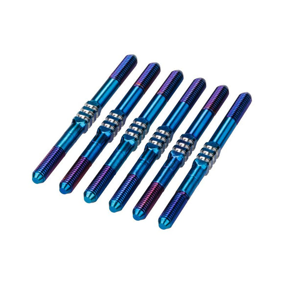 RC10B7 3.5x48mm Fin Titanium Turnbuckle, Burnt Blue, 6pc