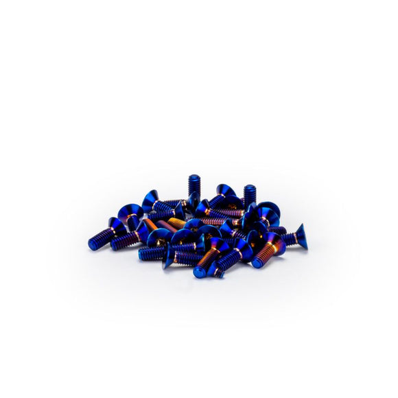 RC10B7 Titanium Screw Set, Lower, Blue, 28pc