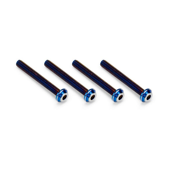 3x24mm Top Hat Titanium Screw, Burnt Blue, 4pc