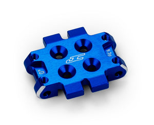 RC10B7 front bulkhead 0 degree (9.3g), aluminum - blue