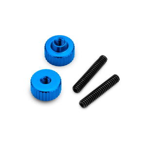 4-40 Thumb Nuts, w/Set Screw, 2pc, Blue, Fits Vintage