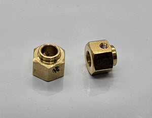 (2) 12mm x 6mm wide Brass Hexes for Traxxas TRX4