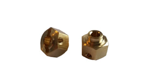 (2) 12mm x 8mm wide Brass Hexes with step