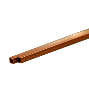 Square Copper Tube: 1/8" OD x 0.014" Wall x 12" Long