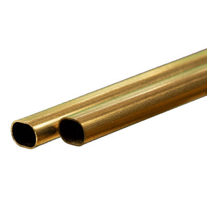 Brass Oval Tube (Small): 0.014" Wall x 12" Long