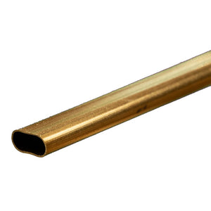 Brass Oval Tube (Large): 0.014" Wall x 12" Long