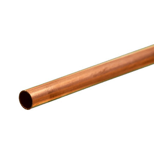 Round Copper Tube: 1/4" OD x 0.014" Wall x 12" Long