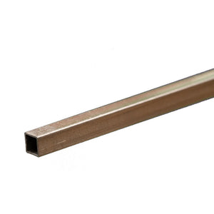 Square Aluminum Tube: 3/16" OD x 0.014" Wall x 12" Long 