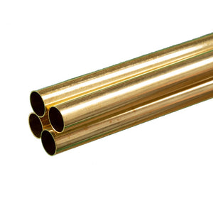 Round Brass Tube: 15/32" OD x 0.014" Wall x 36" Long