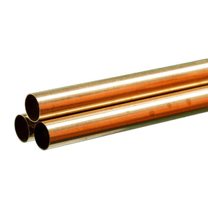 Round Brass Tube: 9/16" OD x 0.014" Wall x 36" Long