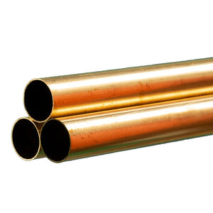 Round Brass Tube: 19/32" OD x 0.014" Wall x 36" Long