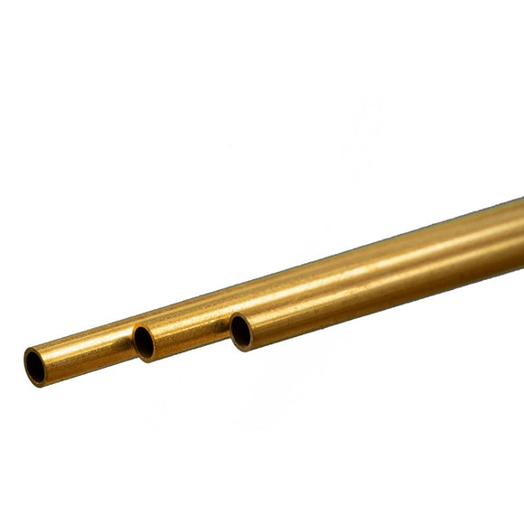 Round Brass Tube: 4mm OD x 0.45mm Wall x 300mm Long