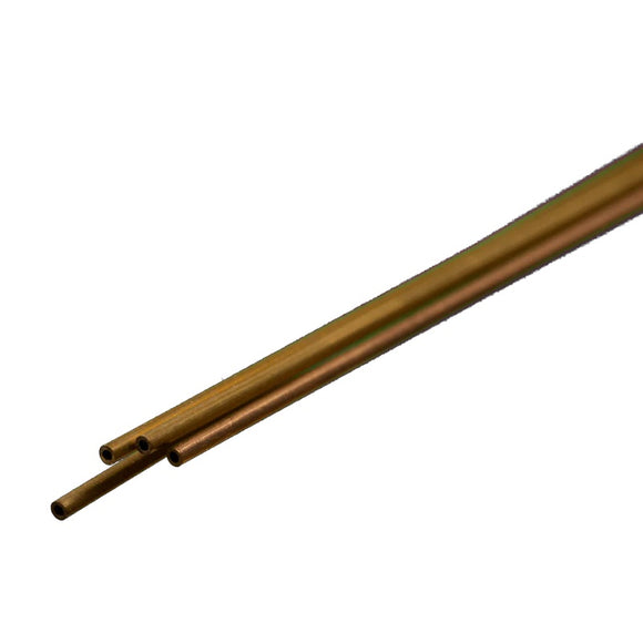 Round Brass Tube: 1mm OD x 0.225mm Wall x 300mm Long