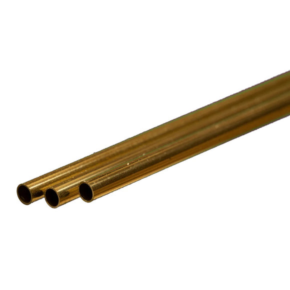 Round Brass Tube: 3mm OD x 0.225mm Wall x 300mm Long