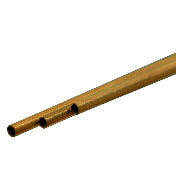 Round Brass Tube: 3.5mm OD x 0.225mm Wall x 300mm Long