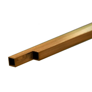 Square Brass Tube: 5mm OD x 0.45mm Wall x 300mm Long