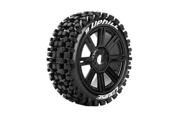 B-Uphill 1/8 Off-Road Buggy Tires, 17mm Hex, Mounted on