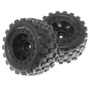 Pre-mounted 1/16th Scale Tires(Black)(2pcs)