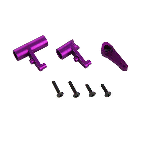 Aluminum servo saver & bell crank set (Purple) (1set)