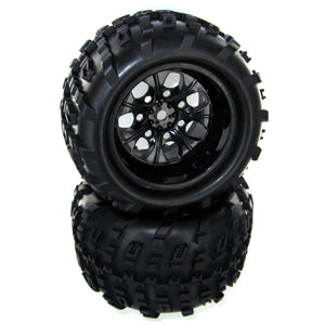 Pre-Mounted 1/5th Tires/Wheels(Black)(2pc)