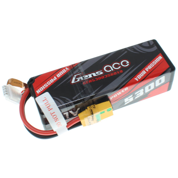 Gens Ace 3S1P 11.1V 5300mAh 60C LiPo Battery(Hard Case)(XT90-S)(1pc)