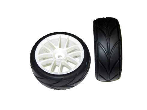 1/10th Mounted On-Road Tires(White)(1pr)