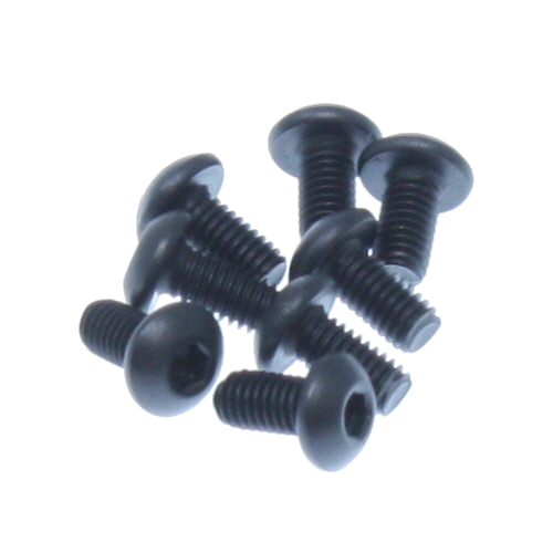 3x6mm Button Head Hex Machine Thread Screws (8pcs)