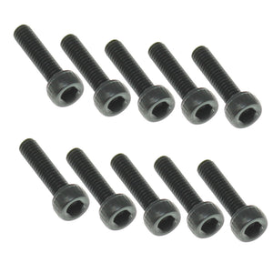 2.5x10mm Cap Head Hex Machine Thread Screws (10pcs)