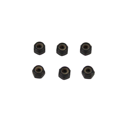 3mm Steel Nylon Insert Locknuts (6pcs)